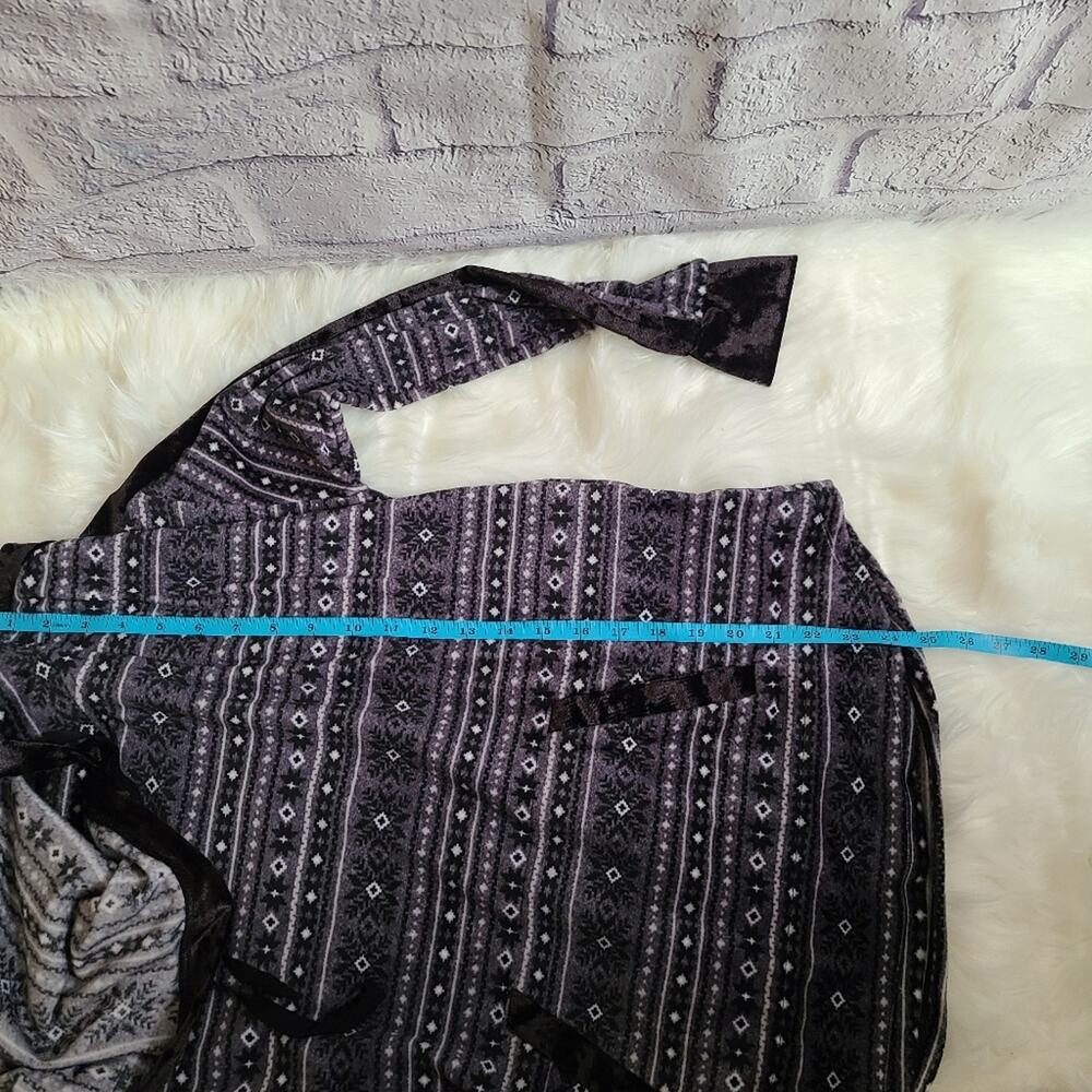 Simply Vera Wang Gray Soft‎ Fair Isle Winter Snowflake Pajama Hoodie Medium - Picture 10 of 12